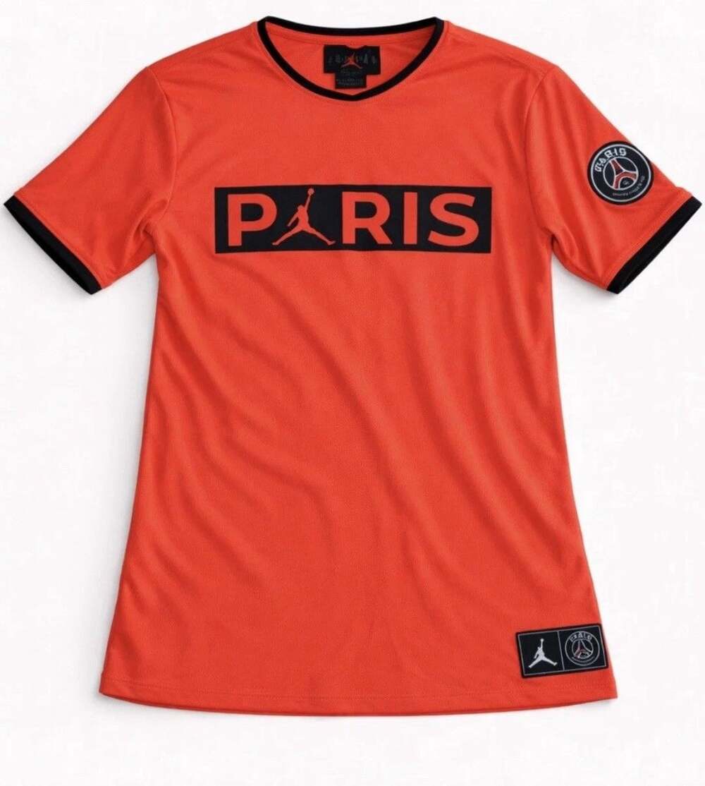 Nike Jordan Paris Saint-Germain PSG Logo T-Shirt Orange Size S BQ8358-612
